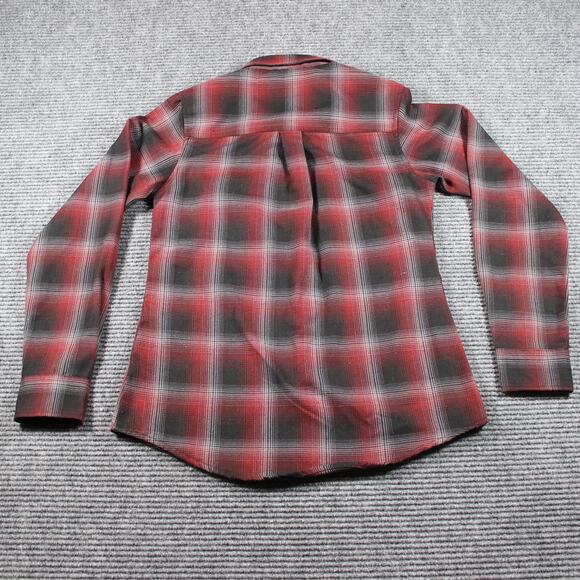 Dixxon Flannel The Count Womens Small Red Black Plaid Pearl Snap - Picture 7 of 9